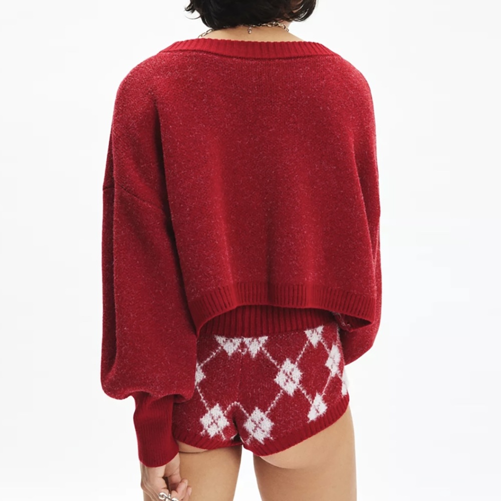 Urban Outfitters Fair Isle Print Cropped Pullover Sweater XL - Picture 3 of 11